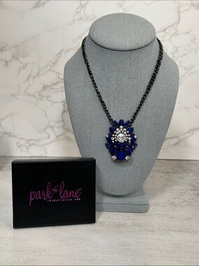 Park Lane Spellbound Blue Crystal Floral Statement Necklace